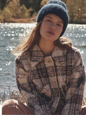 Anthropologie Sherpa Plaid Jacket